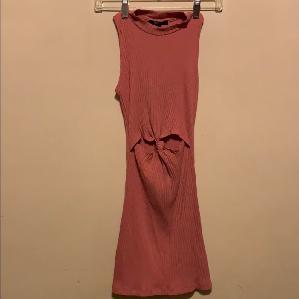 Fitted mini dress with cut out
